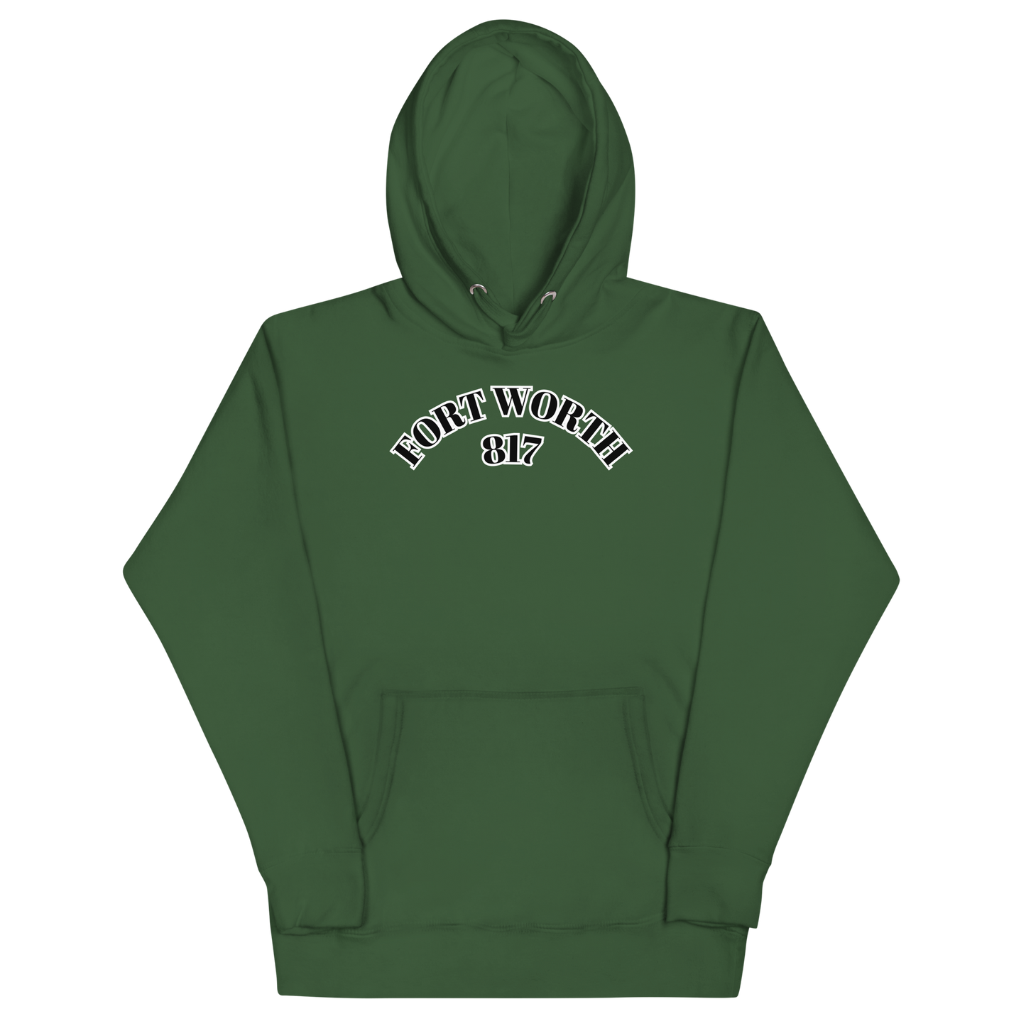 Fort Worth 817 BLK font WHT outline Unisex Hoodie