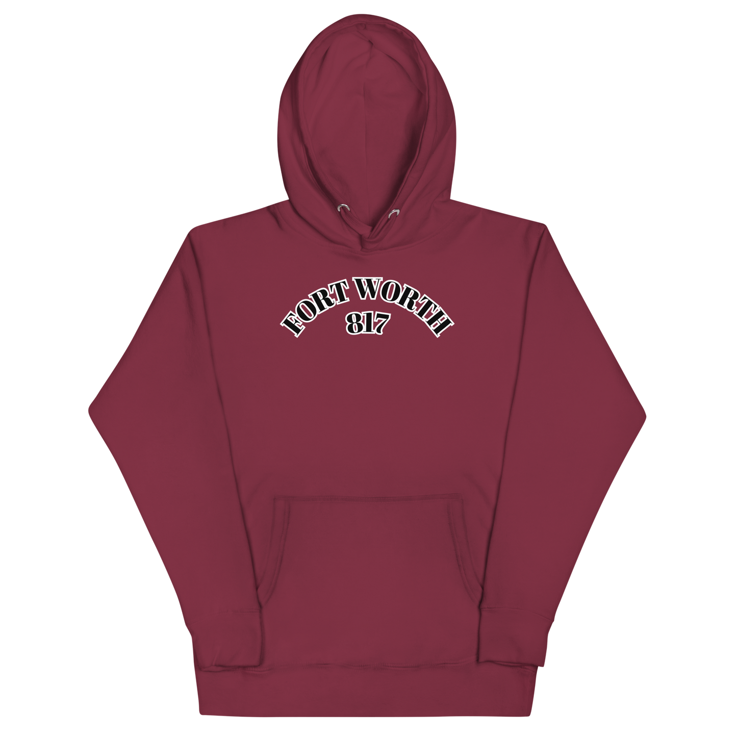 Fort Worth 817 BLK font WHT outline Unisex Hoodie