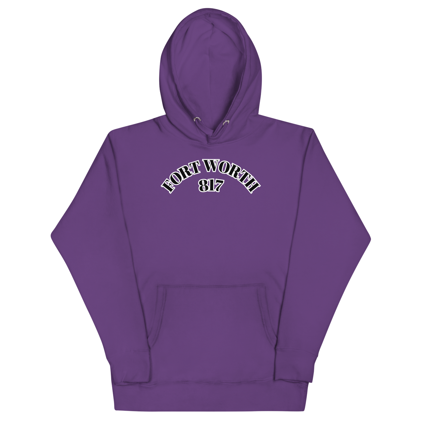 Fort Worth 817 BLK font WHT outline Unisex Hoodie