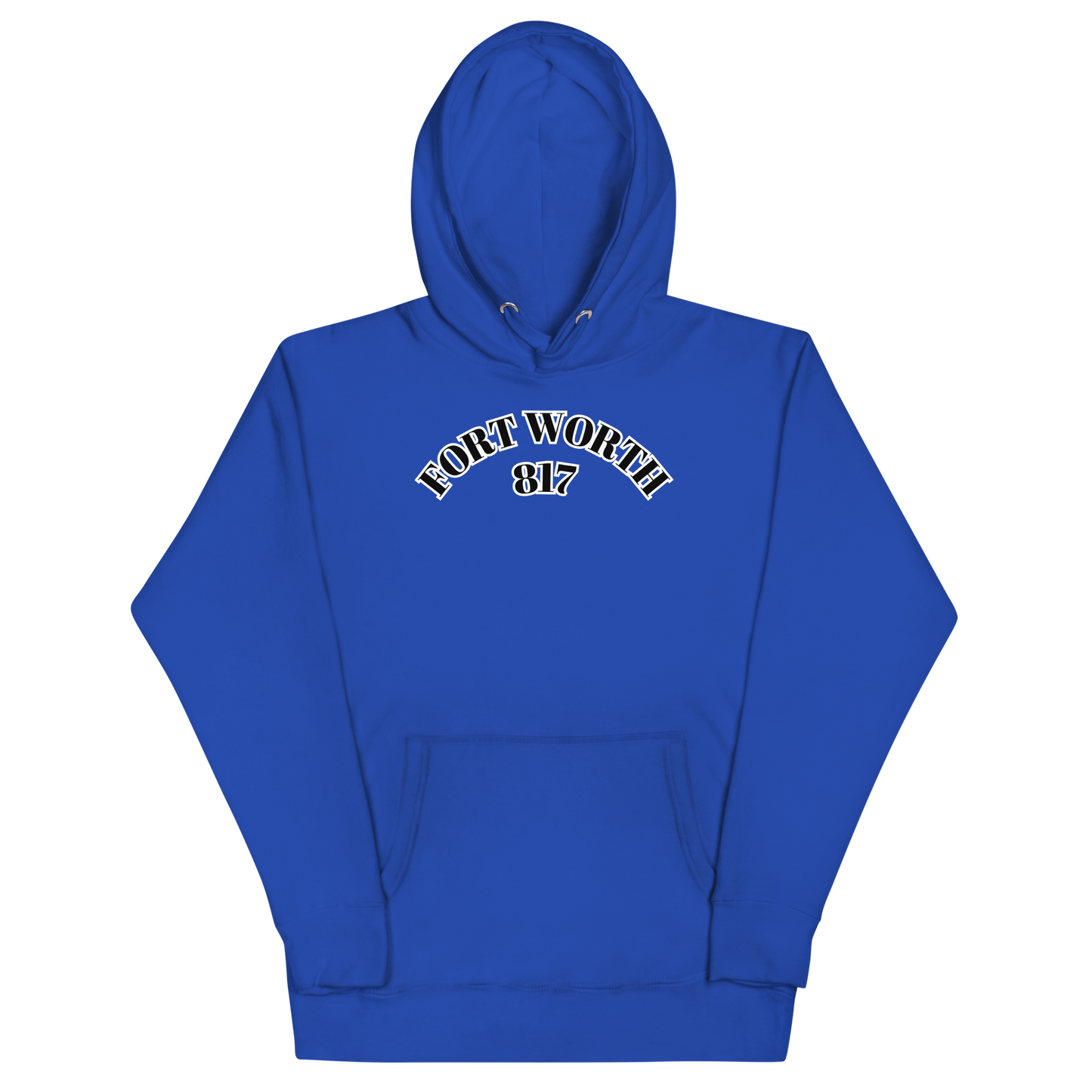 Fort Worth 817 BLK font WHT outline Unisex Hoodie