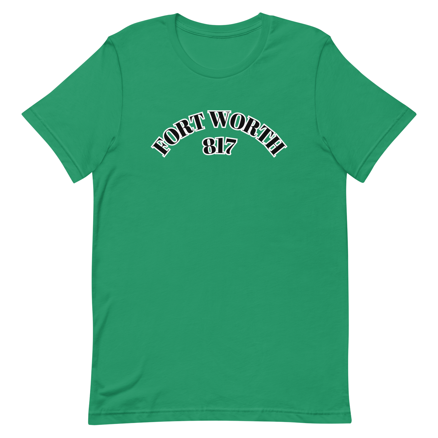 Fort Worth 817 BLK font WHT outline Unisex t-shirt