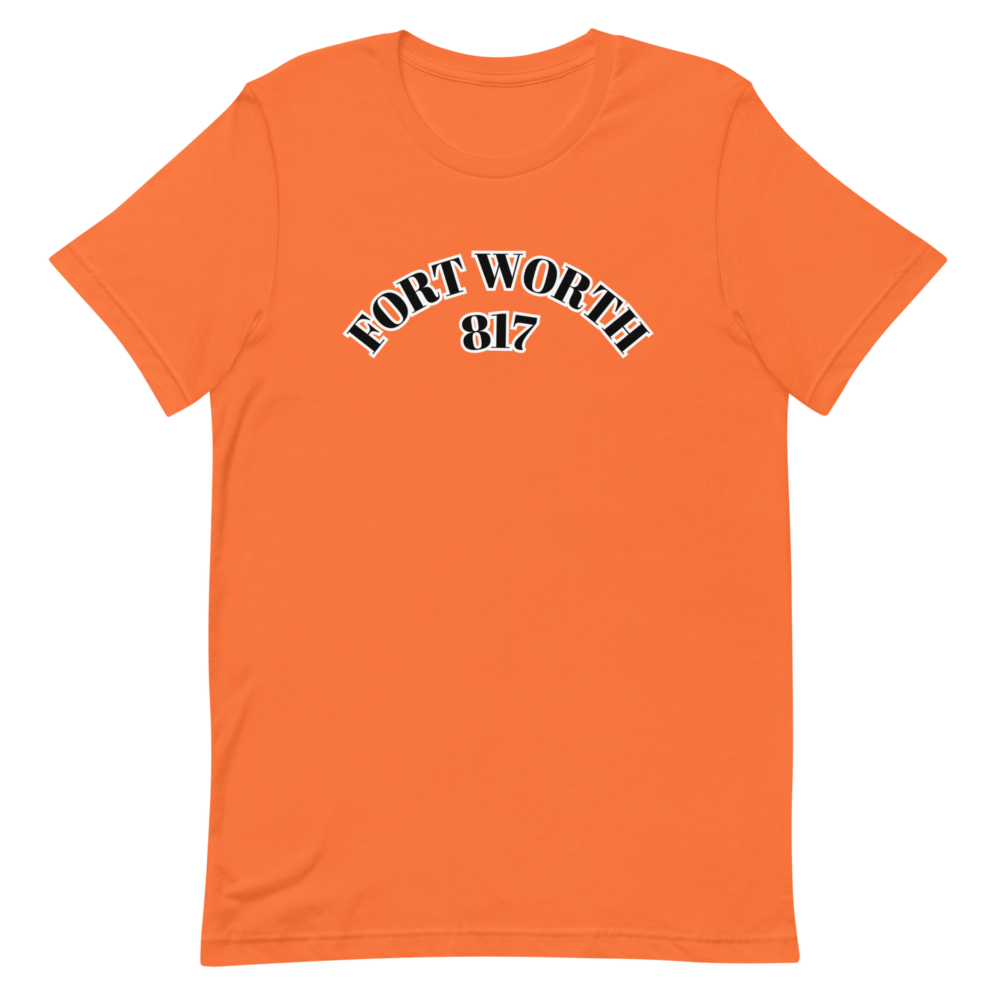 Fort Worth 817 BLK font WHT outline Unisex t-shirt