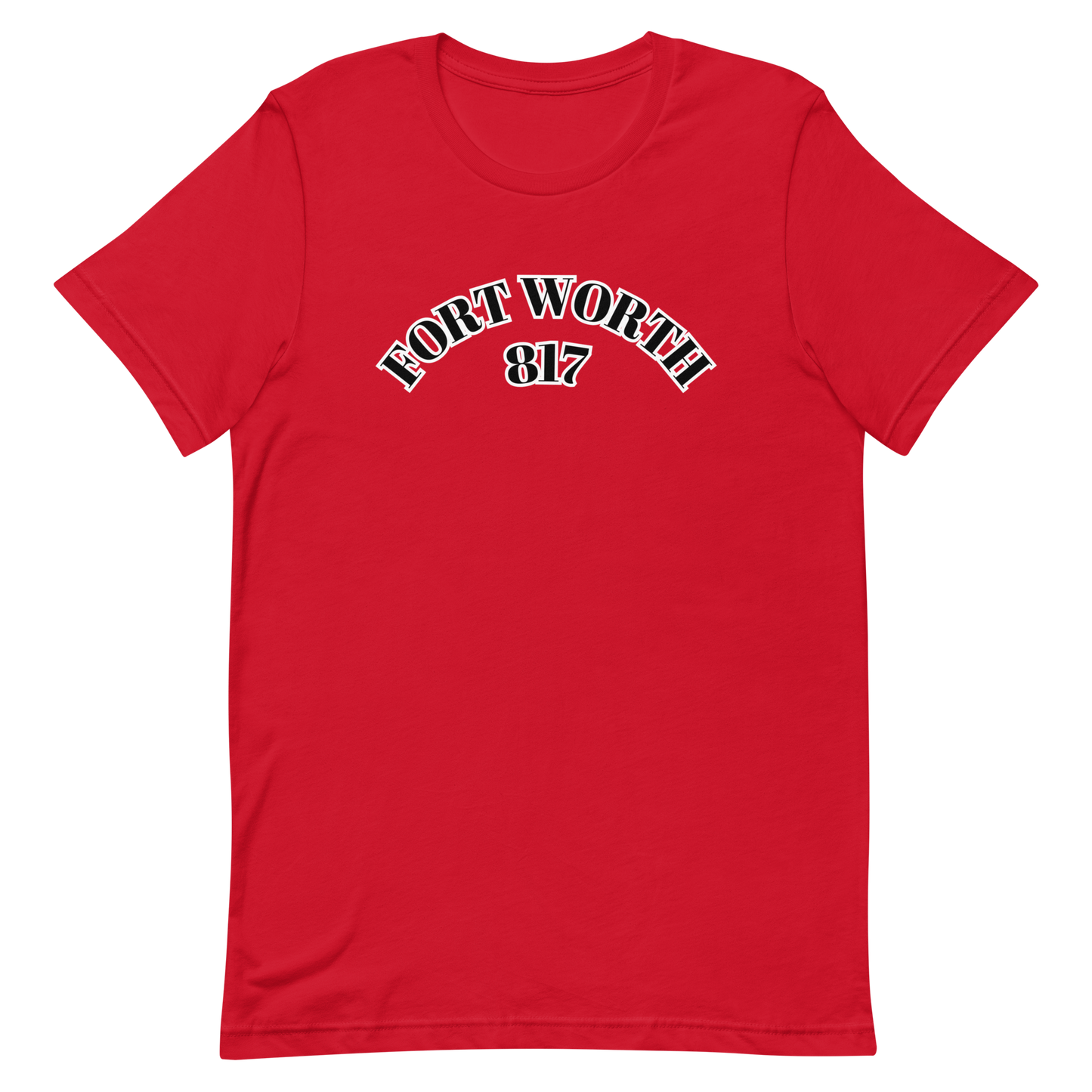 Fort Worth 817 BLK font WHT outline Unisex t-shirt
