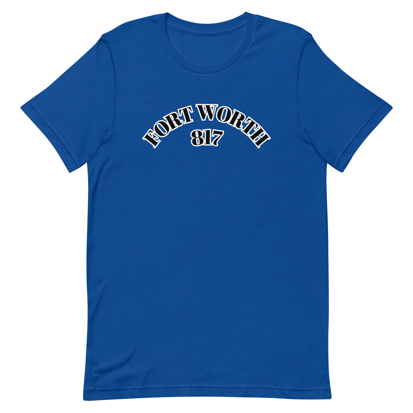 Fort Worth 817 BLK font WHT outline Unisex t-shirt