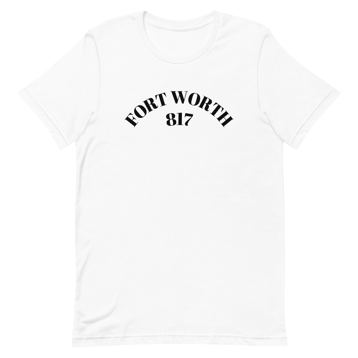 Fort Worth 817 BLK font WHT outline Unisex t-shirt