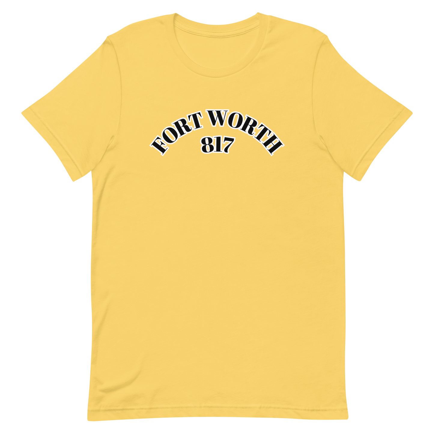 Fort Worth 817 BLK font WHT outline Unisex t-shirt