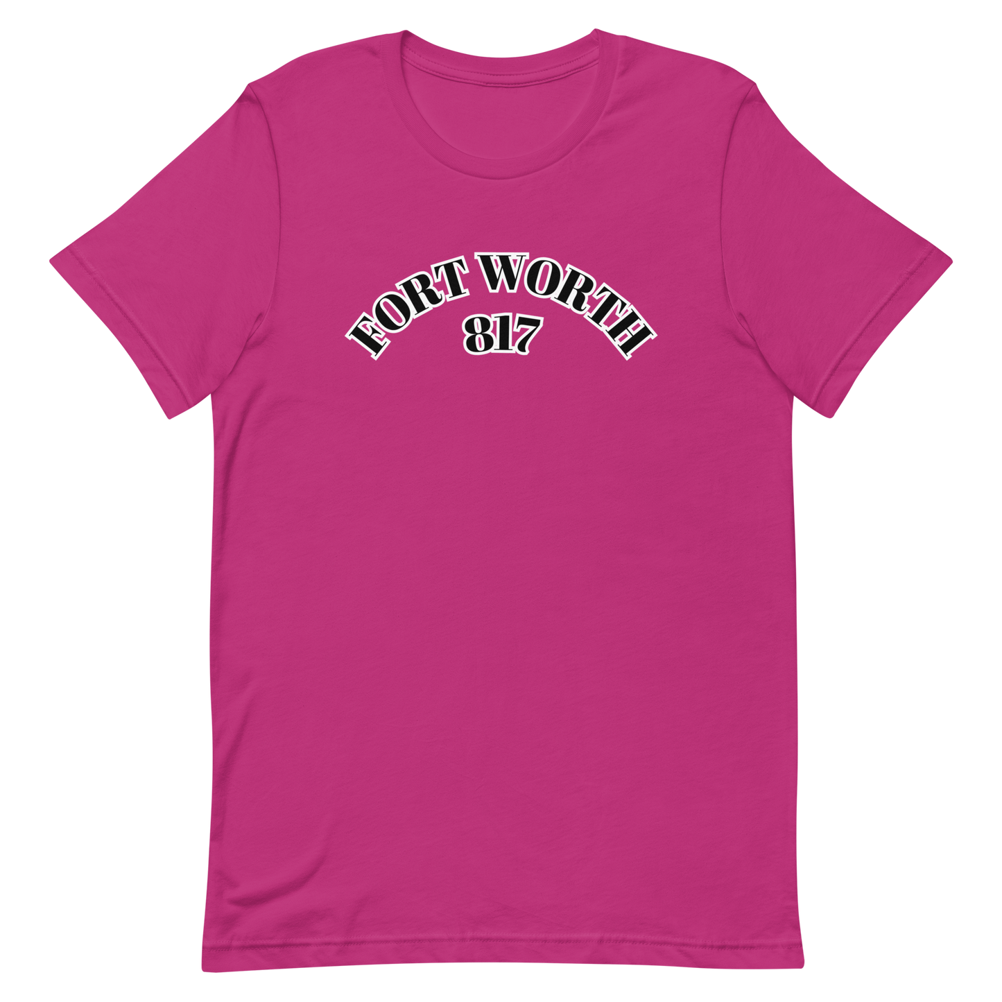Fort Worth 817 BLK font WHT outline Unisex t-shirt