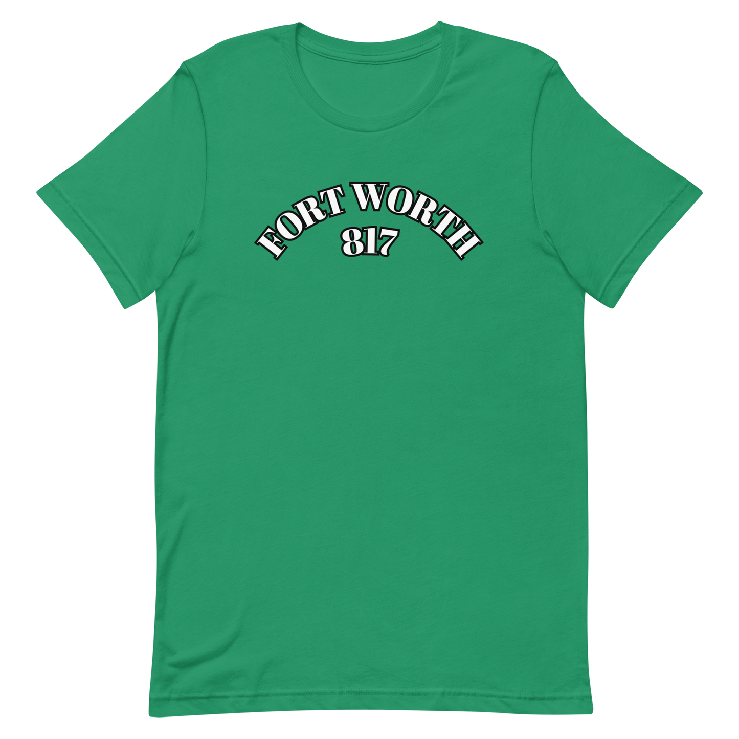 Fort Worth 817 WHT font BLK outline Unisex t-shirt