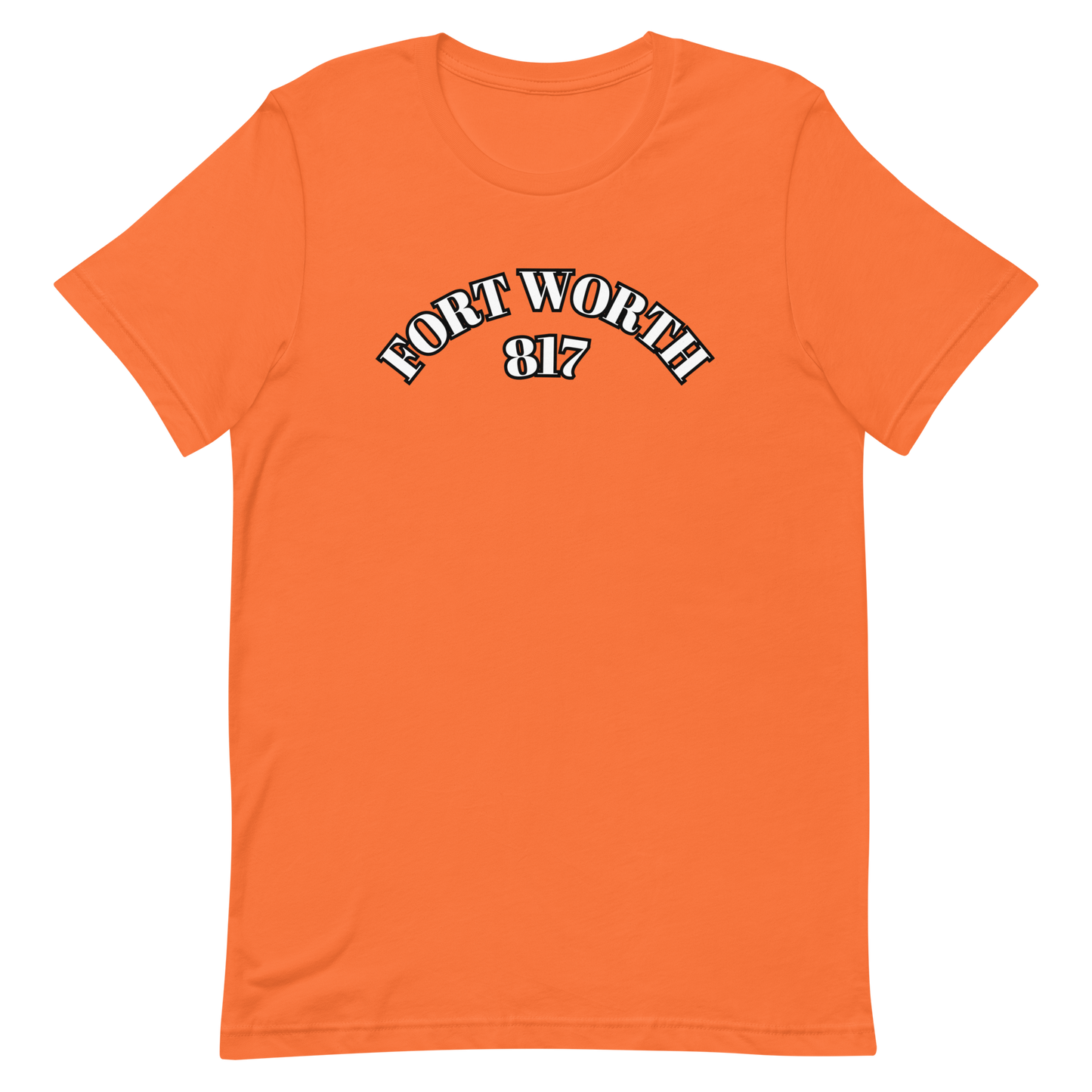 Fort Worth 817 WHT font BLK outline Unisex t-shirt