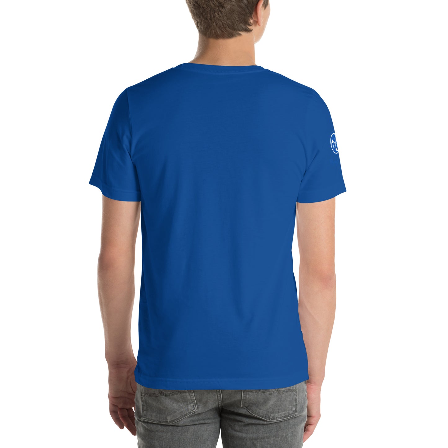 FTW 817 WHT font BLU outline Unisex t-shirt