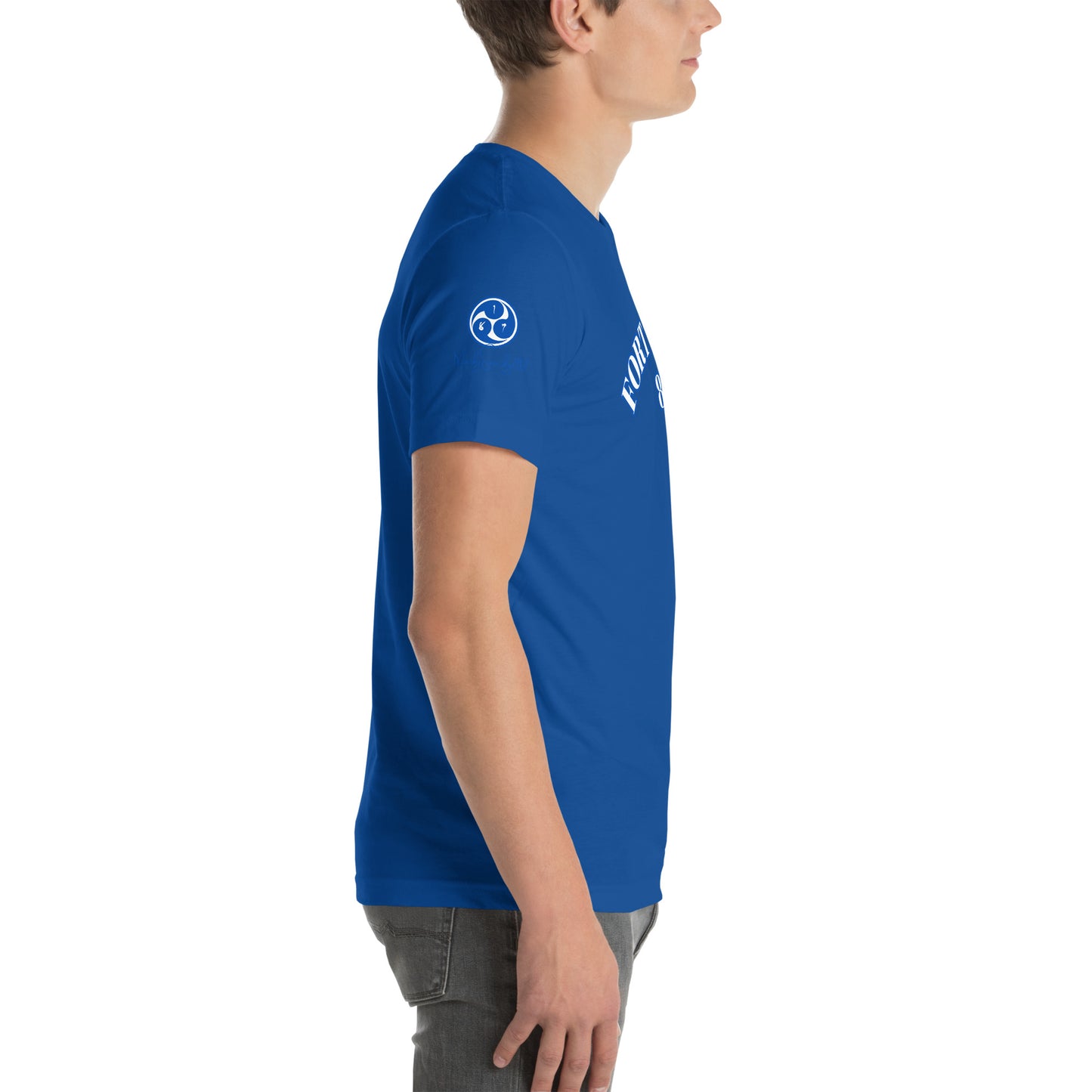 FTW 817 WHT font BLU outline Unisex t-shirt